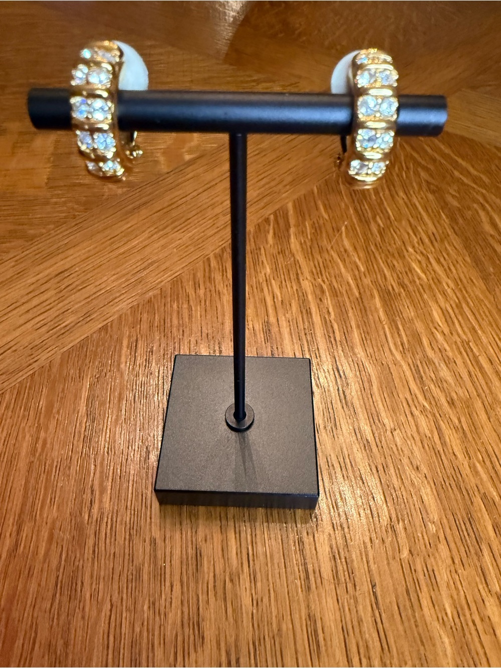 Swarovski Gold Crystal Hoop Earrings - Picture 4 of 4